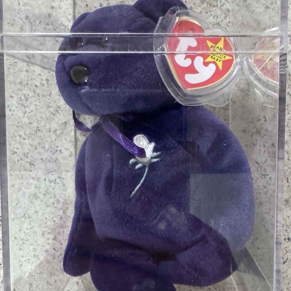 TY Beanie Baby Purple Bear Princess Diana Collectable